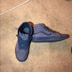 Blue jean high top vans